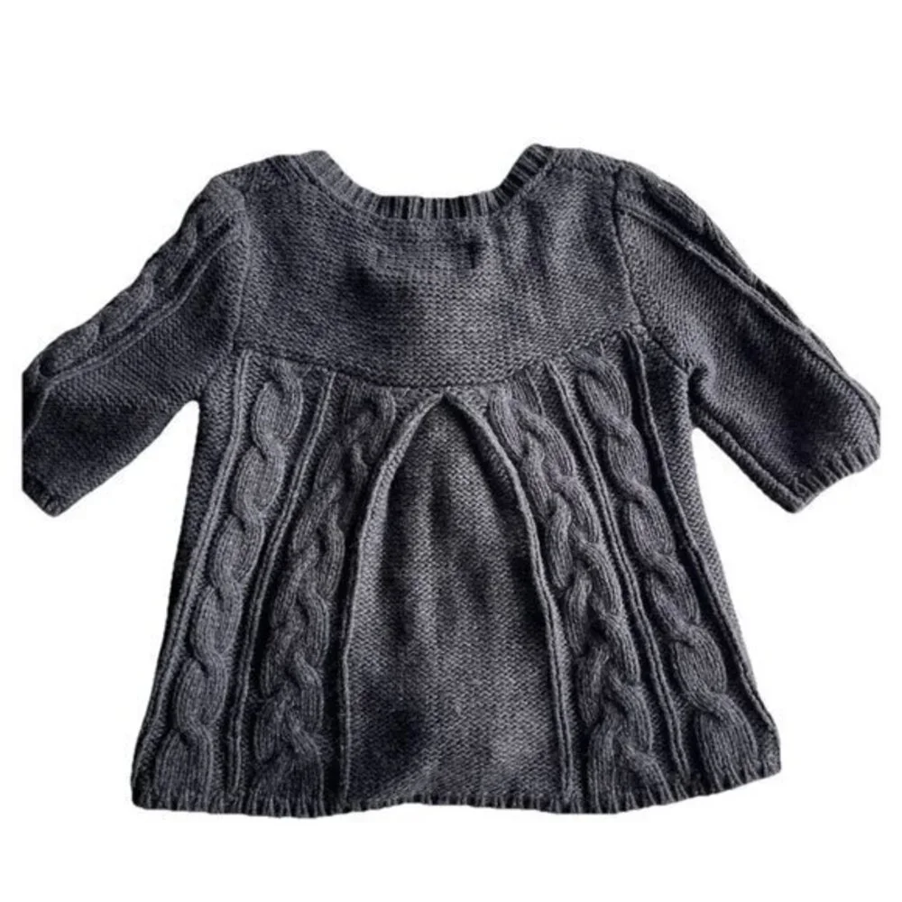 Vintage American Eagle Women’s sz Medium Cropped Pullover Gray Knitted Sweater